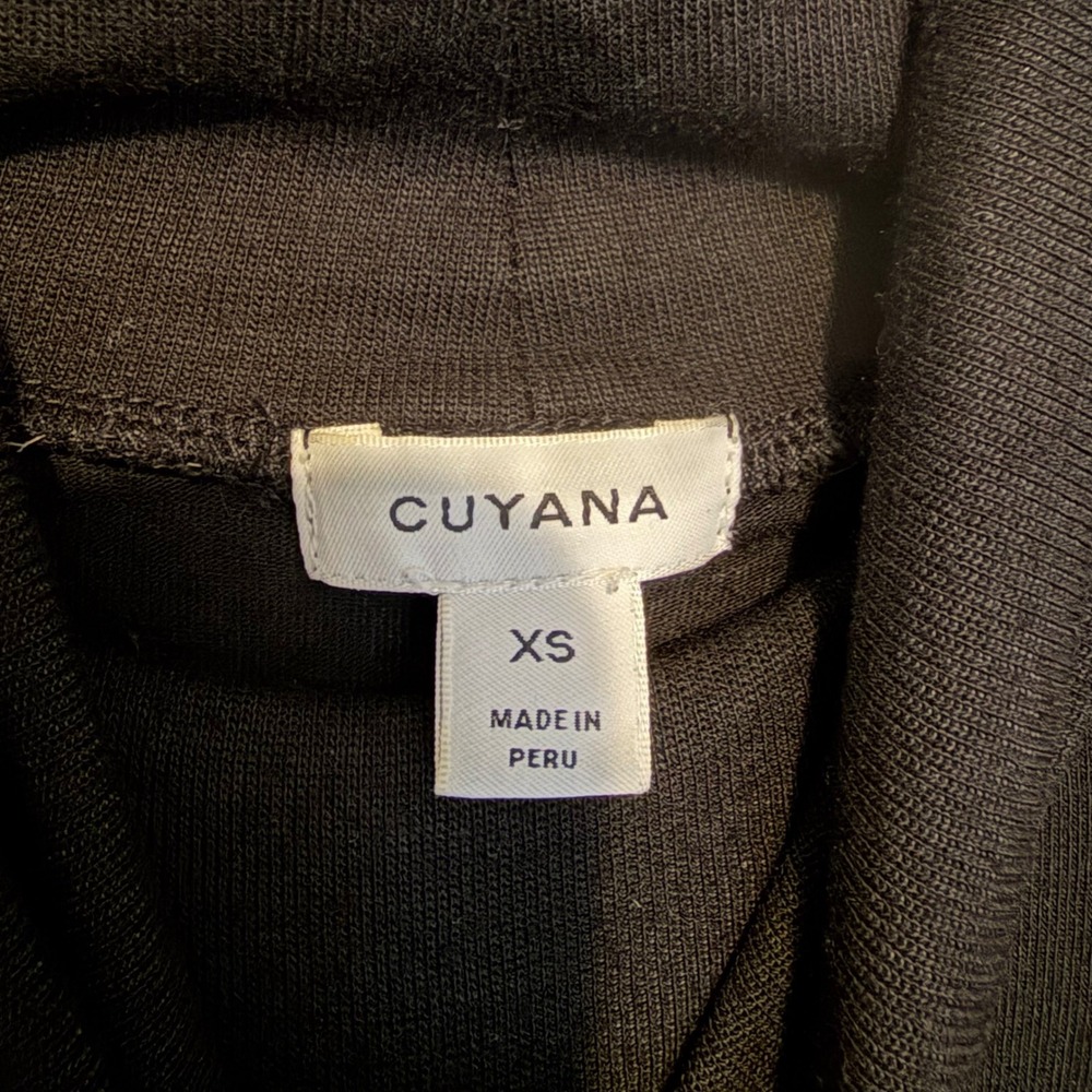 Cuyana Turtleneck long sleeve shirt XS cotton black minimalist classic preppy - Picture 3 of 5